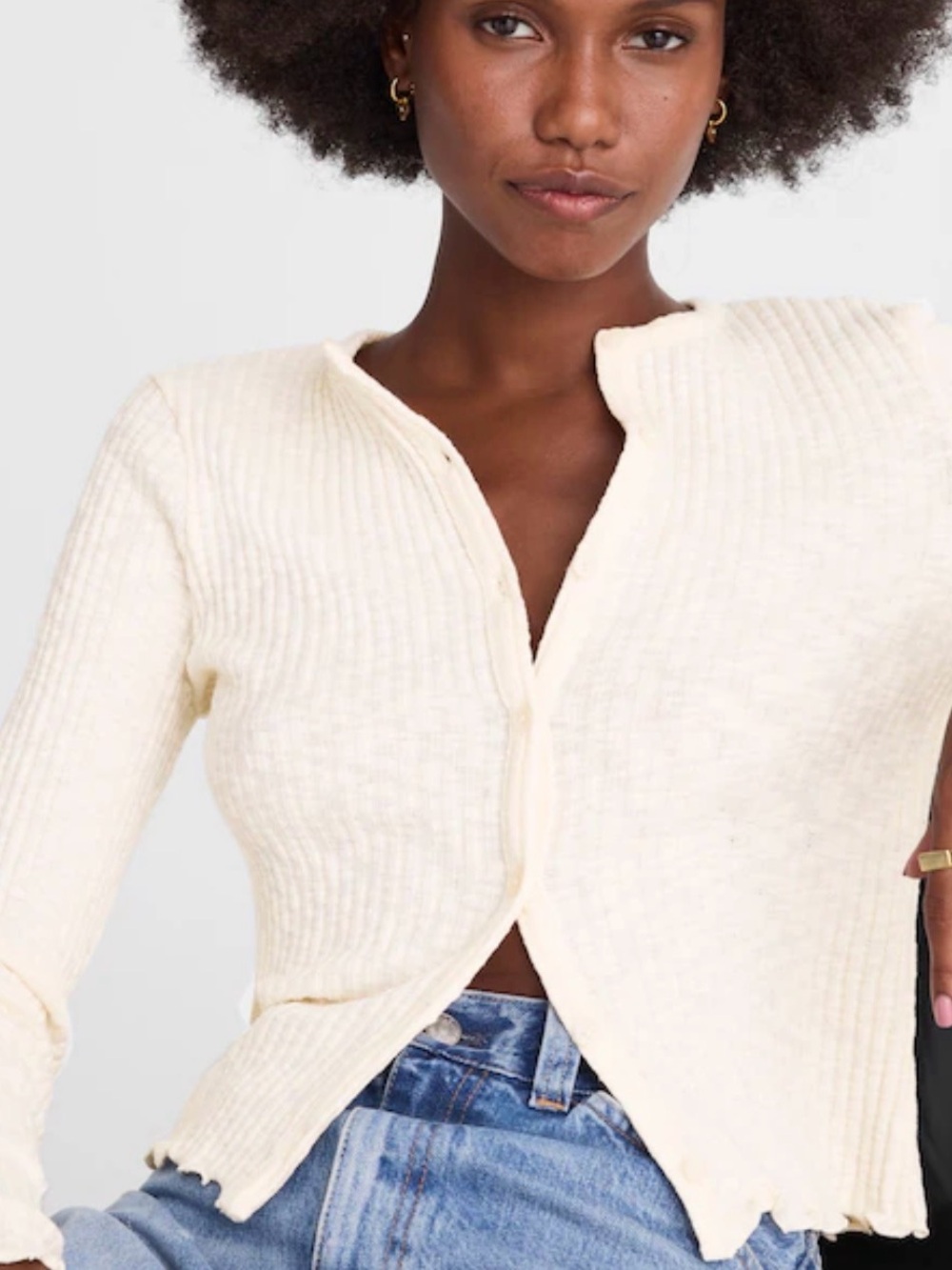 NWT Madewell lettuce hem ribbed cardigan